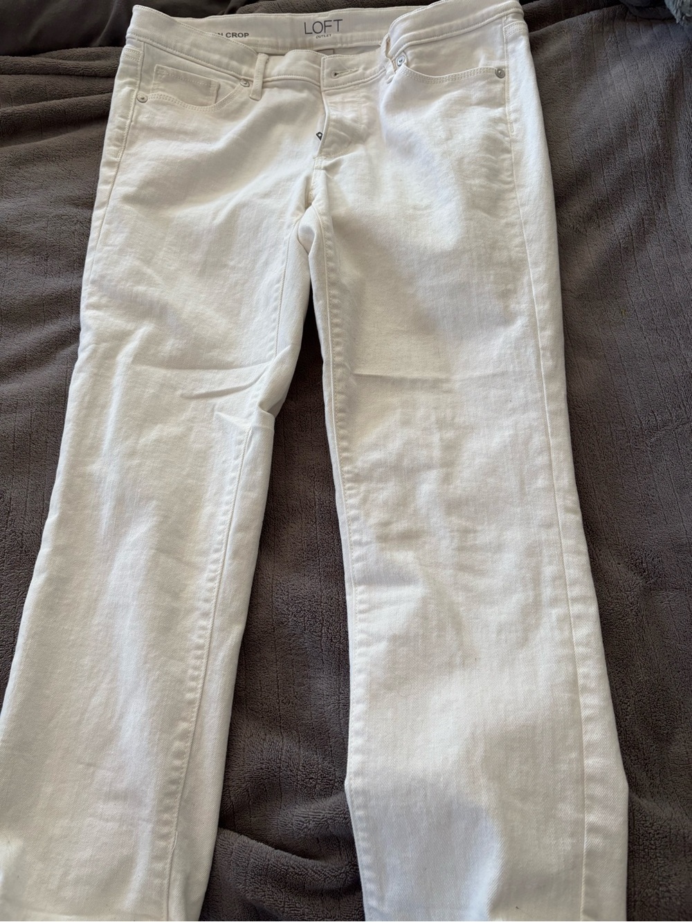 LOFT White Straight Leg Jeans